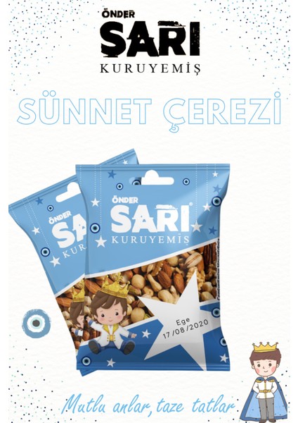 Karışık Sünnet Çerezi Kişiselleştirebilir Kuruyemiş 40 gr x 100 Adet