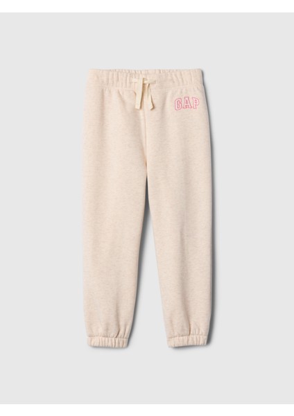 Kız Bebek Pembe Gap Logo Kalp Desenli Pull-On Jogger Fleece Eşofman Altı