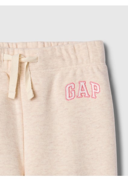 Kız Bebek Pembe Gap Logo Kalp Desenli Pull-On Jogger Fleece Eşofman Altı