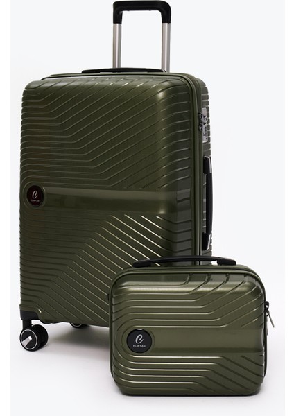 Exclusive Pro Polipropilen Kırılmaz 2'li Valiz Seti Orta Boy ve Makyaj 2'li Set 5239