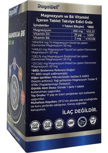 Magnesıum + Vitamın B6 + Vitamın D3 Içeren Takviye Edici Gıda 30 Tablet fiyatları