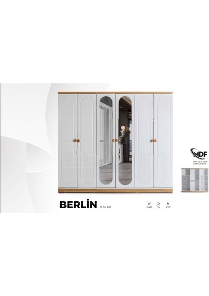 Berlin Mdf 6 Kapılı Dolap