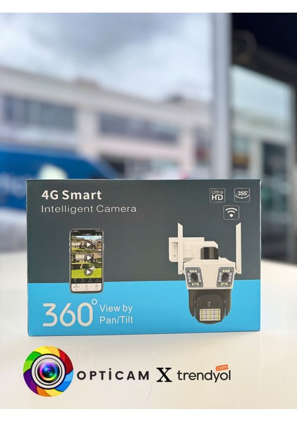 RX45AI 4g 4 Kamera 4+4+4 Mp Elektrikli Sim Kartlı Güvenlik Kamerası + 1.5 A Adaptör