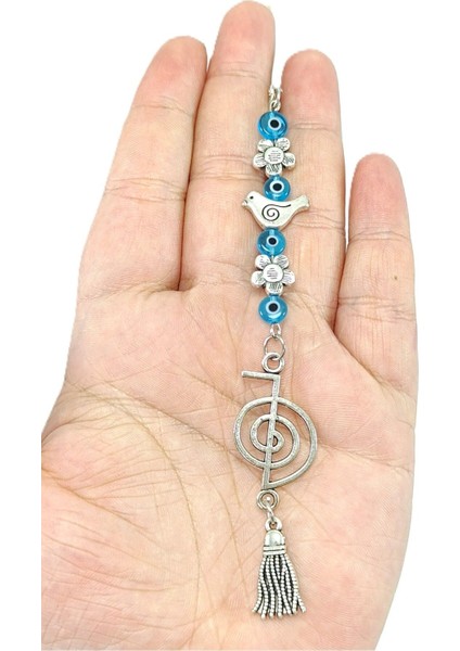 Cam Nazar Kuş ve Çiçek Detaylı Metal Reiki Sembolü Araba Dikiz Ayna Süsü/püsküllü Araba Hediyesi fiyatları