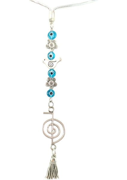 Cam Nazar Kuş ve Çiçek Detaylı Metal Reiki Sembolü Araba Dikiz Ayna Süsü/püsküllü Araba Hediyesi modelleri