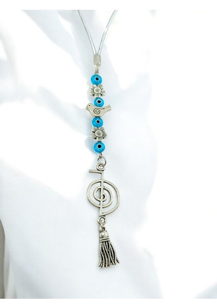 Cam Nazar Kuş ve Çiçek Detaylı Metal Reiki Sembolü Araba Dikiz Ayna Süsü/püsküllü Araba Hediyesi fırsatları