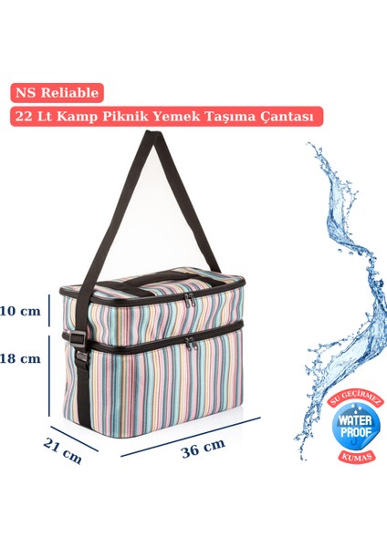 Ns 22 Lt Soğutucu Termos Kamp Piknik Sıcak ve Soğuk Tutan Termal Yalıtımlı Outdoor Buzluk Çanta-Çiz indirimleri