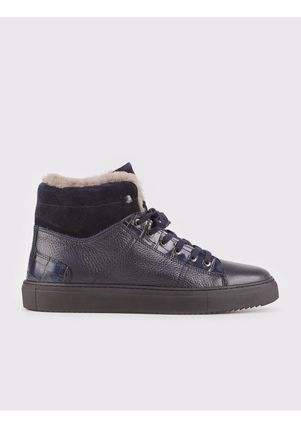 Osaka Gerçek Deri Kürklü Sneaker Erkek Bot 454K1508 Lacivert
