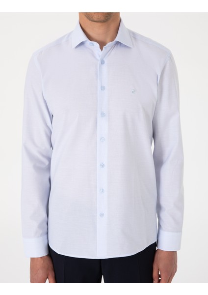 Erkek Açık Mavi Slim Fit Uzun Kollu Gömlek 50304594-VR003