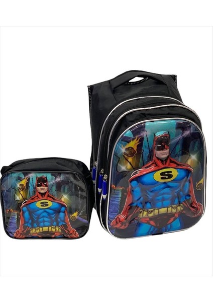 Süperman Erkek Çocuk Beslenmeli Ilkokul Çantası