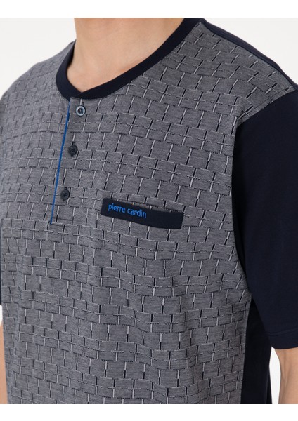 Erkek Lacivert Kısakol 3'lü Jakarlı Pijama Takımı 50314443-200