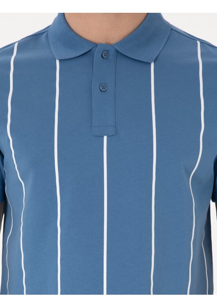 Erkek Mavi Regular Fit Polo Yaka Tişört 50310158-VR036