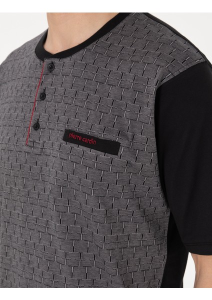 Erkek Siyah Kısakol 3'lü Jakarlı Pijama Takımı 50314443-001