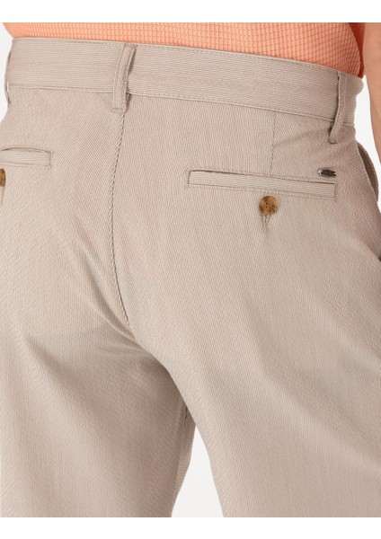 Erkek Vizon Slim Fit Gofre Dokuma Şort 50309644-VR052
