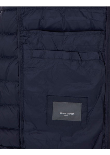 Erkek Lacivert Kapüşonlu Cropped Slim Mont 50292790-VR033