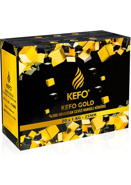 Gold 25 mm 20 kg Hindistan Cevizi Kömürü