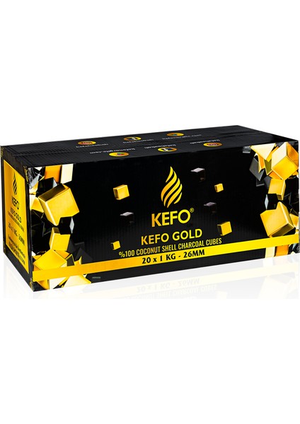 Gold 26 mm 20 kg Hindistan Cevizi Kömürü