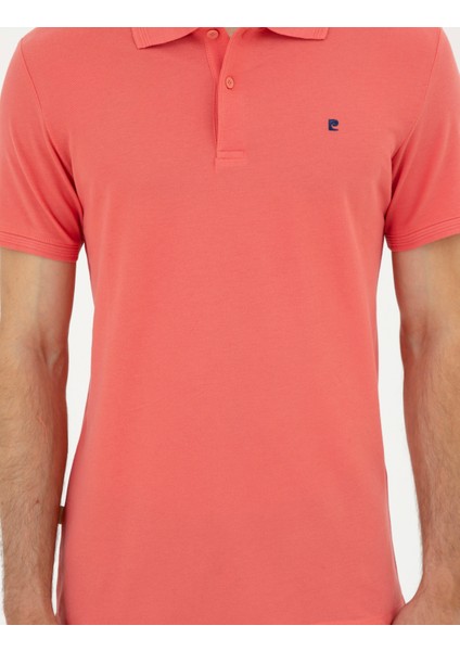 Erkek Mercan Slim Fit %100 Pamuk Polo Yaka Basic Tişört 50291625-VR186