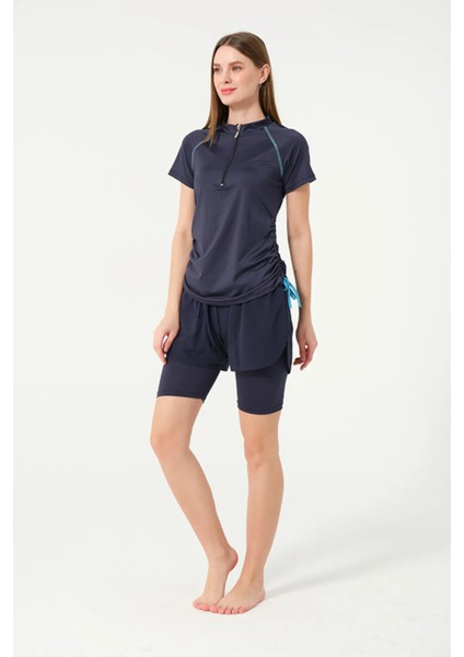 Hızlı Kuruyan Kumaş Yarım Kol Şortlu Yüzücü Mayo 24156 fiyatları