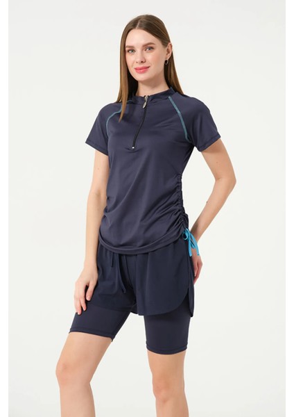 Hızlı Kuruyan Kumaş Yarım Kol Şortlu Yüzücü Mayo 24156 modelleri