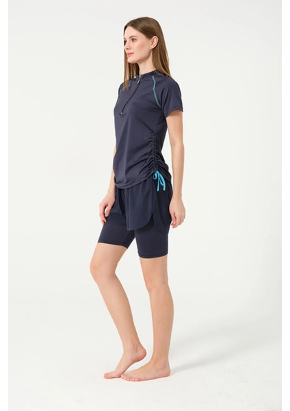 Hızlı Kuruyan Kumaş Yarım Kol Şortlu Yüzücü Mayo 24156 fırsatları