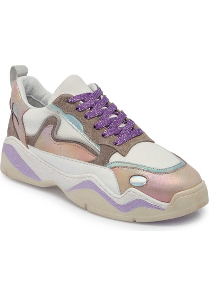 Lila Hakiki Deri Kadın Sneaker - K24I1AY67196-S1T