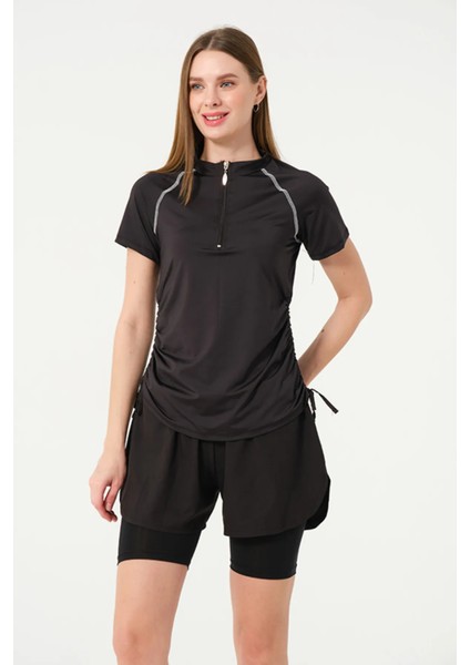 Hızlı Kuruyan Kumaş Yarım Kol Şortlu Yüzücü Mayo 24156 fiyatları