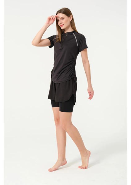 Hızlı Kuruyan Kumaş Yarım Kol Şortlu Yüzücü Mayo 24156 modelleri