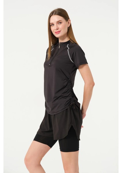 Hızlı Kuruyan Kumaş Yarım Kol Şortlu Yüzücü Mayo 24156 fırsatları