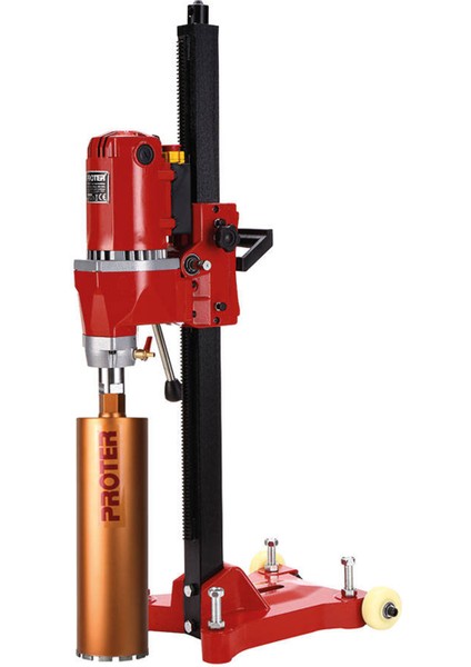 Elektrikli Standart Karot Makinesi Tezgah Tipli 3200 W Açısız Sulu Güçlü Delme Numune Alma Makinesi