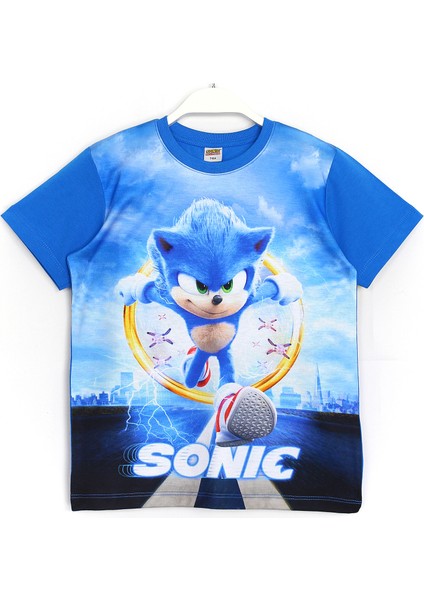 Kirpi Sonic The Hedgehog Yazlık Kısa Kollu T-Shirt Mavi 001-0001773