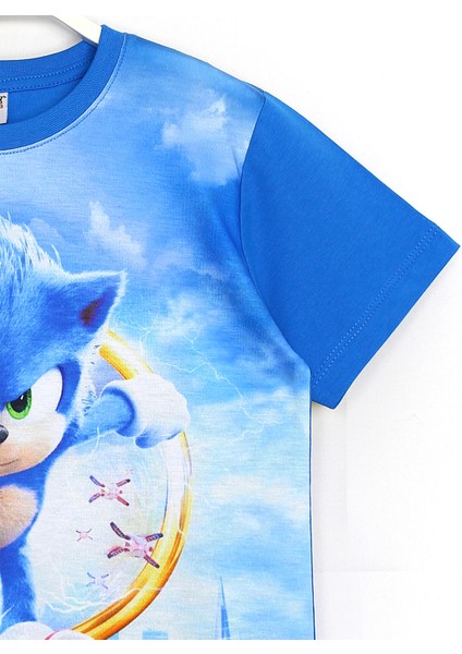 Kirpi Sonic The Hedgehog Yazlık Kısa Kollu T-Shirt Mavi 001-0001773