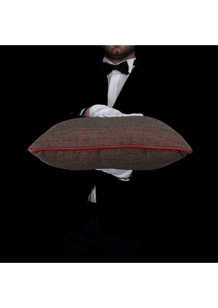 Lara & Nara Kırmızı & Gri Keten Nubuk 4'lü Kırlent Seti modelleri