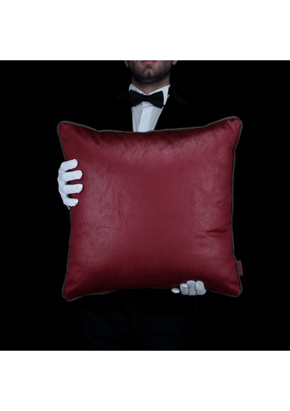 Lara & Nara Kırmızı & Gri Keten Nubuk 4'lü Kırlent Seti indirimleri