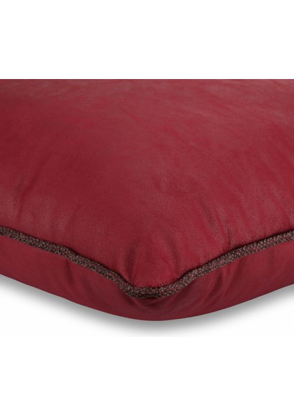 Lara & Nara Kırmızı & Gri Keten Nubuk 4'lü Kırlent Seti