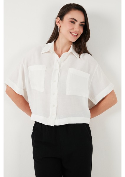Regular Fit Cep Detaylı Kısa Kollu Gömlek Bayan Gömlek 6778568 fırsatları