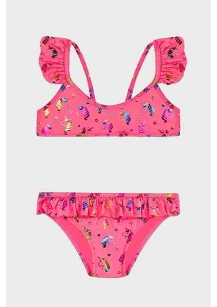 Liz Desenli Upf 50+ Korumalı Çabuk Kuruyan Bikini Kız Çocuk Bikini SB2514000110
