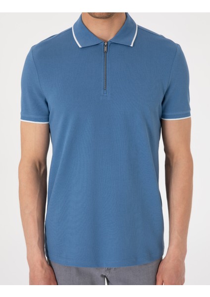 Erkek Koyu Mavi Slim Fit Polo Yaka Tişört 50307516-VR032