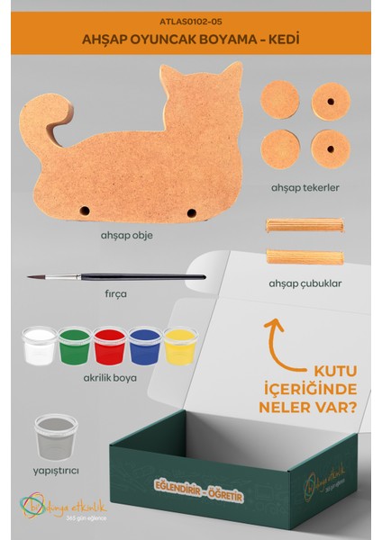 Ahşap Oyuncak Boyama Seti Kedi - Hobi Seti fiyatları