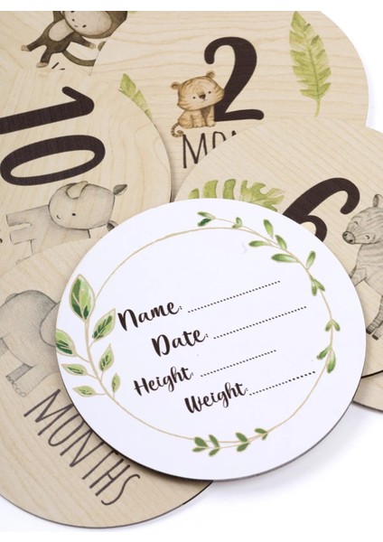 Safari Ahşap Bebek Anı Diskleri Ingilizce Fotoğraf Çekim Kartları fiyatları