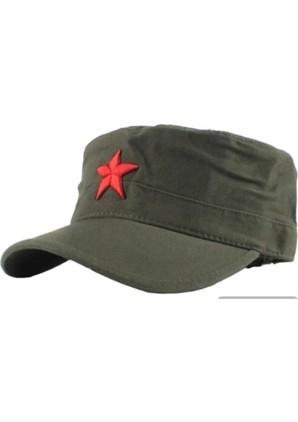 Kızıl Yıldızlı Che Guevara Fidel Castro Şapka Yeşil Ayarlanabilr