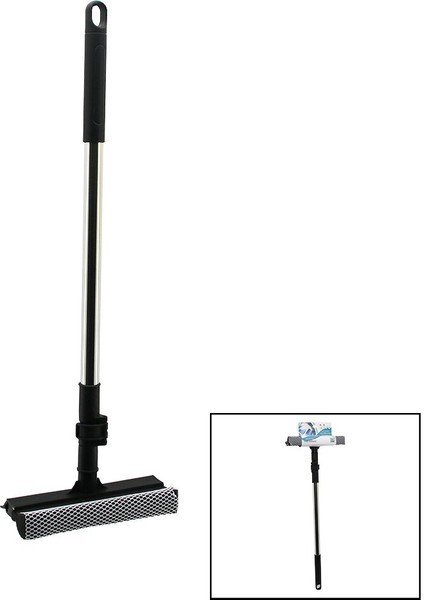 2in1 Başlı=çekpas - File Kaplı Sünger Çok Amaçlı Yüzey Temizlik Mop - Kilitli Uzayan Metal SAP=56-94CM