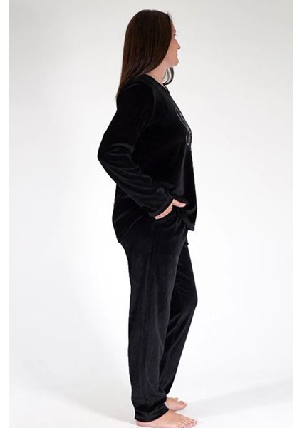 Kadın Kadife Büyük Beden Uzun Kol Pijama Takım , 306006 modelleri