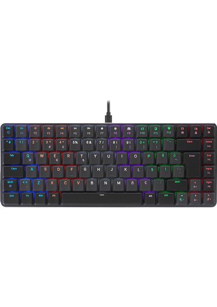 Granıte Siyah/gri Low Profile Red Swıtch Q Rainbow Mekanik Gaming Oyuncu Klavye