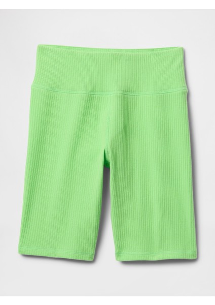 Kız Çocuk Yeşil Fitilli Bisiklet Şortu
