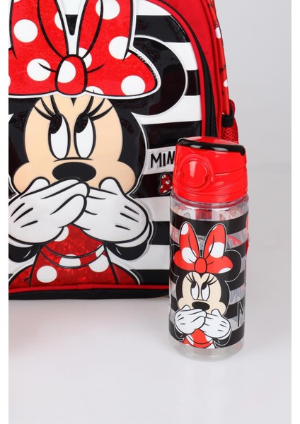 Yeni Sezon Lisanslı Mınnıe Mouse Okul Çantası,Beslenme Kabı Ve Matara 500 Ml Okul Seti