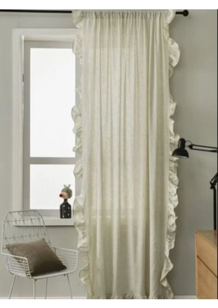 Doğal Keten Fırfırlı Perde En x Boy Şeklindedir fiyatları