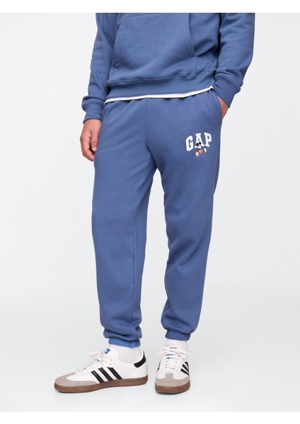 Erkek Mavi Gap Logo Disney Grafikli Fleece Eşofman Altı modelleri