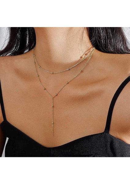 Çift Katmanlı Dekolte Kolye