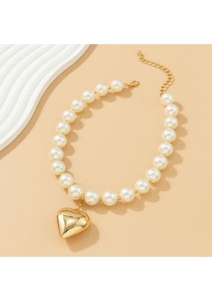 Kalp Detaylı Inçi Tasarım Kolye fiyatları